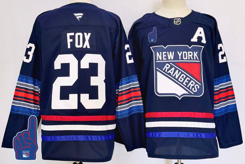 Men New York Rangers #23 Fox Blue Fanatics 2025 NHL Jersey style 5->new york rangers->NHL Jersey